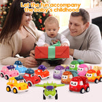 12 Pcs Pull Back Cars Set Toys for 1 2 3 Year Toddlers, Baby Car Toys for 6-12-18 Months, Construction Vehicle Racing Car Set, Baby Toys for 1 2 Year Old Boy, 1st Birthday Gift for 1 2 3 Year Old Boys