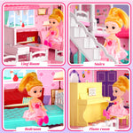 Doll House for Girls,10 Rooms Dollhouse with Dolls Figure, Puppies,Furnitures, Accessories, Kids Playhouse for for 3 4 5 6 7 8 9 10 Year Old