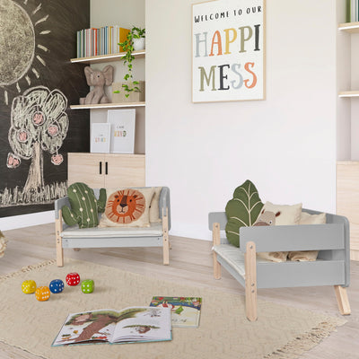 Dream On Me Osko Convertible Toddler Bed Made with Sustainable New Zealand Pinewood in Grey, BSA & Greenguard Gold Certified, Non-Toxic Finish