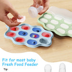 Baby Food Freezer Tray with Lid 2 Pack, Silicone Nibble Tray, Fruit Feeder Teether, Breastmilk Popsicle Mold, Food Storage Container, Ice Cube Maker for Homemade Baby Meals