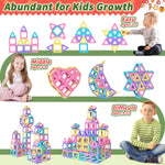 Toddler Girl Toys, Magnetic Tiles 44pcs, Birthday Gifts Ideas for Girls Age 3-5, Magnetic Building Blocks, Magnet STEM Montessori Toddler Kids Christmas Toys Gifts for 3 4 5 6 7 Year Old Girls
