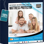 Utopia Bedding Waterproof Mattress Protector Queen Size, Premium Terry Mattress Cover 200 GSM, Breathable, Fitted Style with Stretchable Pockets (White)