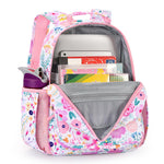 mibasies Kids Backpack for Girls: Girls Backpack 5-8 - Kindergarten Elementary School Bookbag for Girl - Flower Pink