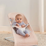 BabyBjörn Bouncer Balance Soft, Light Grey Frame, Mesh, Pearly Pink/White, 2-in-1 Adjustable Baby Bouncer Seat and Toddler Chair, Newborn to Toddler (8-29 lbs), 4 Positions, Lightweight & Portable