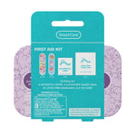 Smart Care Squishmallow First Aid Kit Travel Essentials with Antiseptic Wipes, Cute Bandaids Variety Pack for Kids, Latex-Free Gauze Pads and Bandages in Tin Case, 33PC