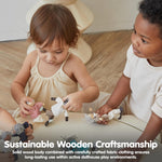 PlanToys® Wooden Grandfather Dollhouse Figure - Dark Skin Tone | Poseable 1:12 Scale Dollhouse People | Montessori Pretend Play Doll with Bendable Arms & Legs | Eco-Friendly Wooden Figurine for Kids
