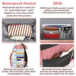Jiefeike Diaper Bag Backpack, Pink Baby Girls Diaper Bag for Mom, Travel Baby Bags Backpack for Women, Insulated Pockets Portable toddler diaper bag with USB Charging Port, RFID Anti-Theft Pocket