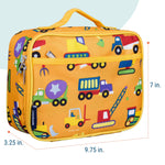 Wildkin Kids Insulated Lunch Box, Keeps Food Hot or Cold, BPA-Free with Mesh Pockets & Easy-Clean Lining – Ideal for School, Travel & Daycare – Under Construction