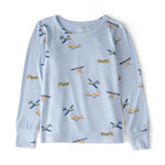 Carter's Boy PurelySoft Long-Sleeve 2-Piece Pajamas, Blue Vintage Plane, 4T
