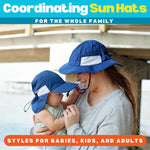SwimZip Sun Hat with Neck Flap | UPF 50+ Protection for Baby, Toddler, and Kids Navy