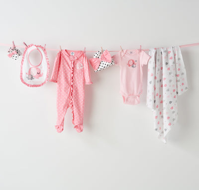 Gerber baby girls 5-pack Variety Onesies Bodysuits girl bodysuits, Elephants/Flowers, 0-3 Months US