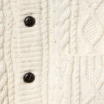 Cable Knit Shawl Collar Cardigan, Ivory, 1218