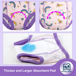 MooMoo Baby Potty Training Underwear for Girls Absorbent Cotton Training Pants Washable and Reusable 2T-7T 6 Packs