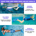 Kids Swim Fins,Short Youth Swim Flippers for Kids Swimming Training Fins for Lap Swimming Pool Snorkeling for Children Girls Boys Beginner