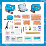 First Aid Kit for Kids - 140 Pieces, Small Travel for Car, Home, Outdoors, Sports, Camping, Backpacking, Mini First Aid Kit Includes Customized Band-Aids, Bandages
