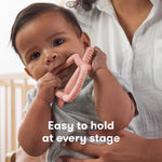 Frida Baby Get-A-Grip Silicone Teether for Teething Pain Relief, BPA-Free Food-Grade Teething Toys for Infant Baby Newborn 0-6, 12, 18 Months, Easy-Grip Teether Ring, PVC-Free, Pink