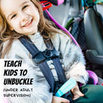 UnbuckleMe Car Seat Buckle Release Tool - Easy Opener Aid for Arthritis, Long Nails, Older Kids - Button pusher for infant, toddler, convertible 5 pt harness car seats - As Seen on Shark Tank (Aqua)