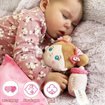 OUOZZZ Soft Baby Doll for Girls - My First Baby Doll Birthday Gifts for Girls Plush Rag Dolls Tulip Pink Dress Toy for Toddlers Kids Infants 10"