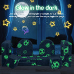 furlinkhm Modular Kids Play Couch, Kids Couch for Playroom Bedroom, Glow in The Dark, 5 Seconds Instant Expansion, Glowing Football, Grey