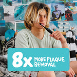 Made by Dentists Sonic X Electric Toothbrush – Rechargeable Kids Sonic Toothbrush, 8X Plaque Removal, 2 Speed Modes, 2-Minute Timer 6 Brush Heads Included, Tweens Ages 7+, Good Vibes Only Edition