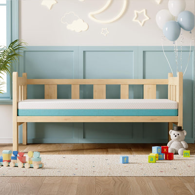 TeQsli Crib Mattress, Memory Foam Toddler Mattress with Breathable Washable Cover, Standard Size Baby Mattresses for Crib: 52 x 27.6 x 4.5 Inch