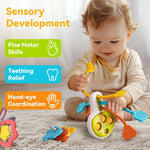 iPlay, iLearn Baby Toy 6-12 Month, Infant Fish Teething Sensory Toy, Toddler Busy Key Activity Fidget Toys, Montessori Learning Development