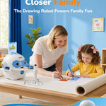 QIBOX Drawing Robot for Kids, 4-in-1 Draw/Learn/Spell/Music Interactive Educational Robot Drawing Machine with 100 Cards & 12 Color Pens,Learning Toys for 3 4 5 6 7 8 Year Old Boys Girls Birthday Xmas