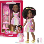 American Girl, AG Sisters Wesley Doll, Brown Eyes, Short Curly Dark-Brown Hair with Pink Highlights, 14.5", Age 4+