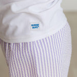 RUGGEDBUTTS Boys UPF50+ Sun Protection Seersucker Swim Trunks - Lavender Seersucker, 3T