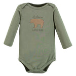 Hudson Baby Unisex Baby Cotton Long-Sleeve Bodysuits Forest Deer 3-Pack, 12-18 Months
