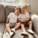 LIOMENGZI Toddler Baby Boy Summer Shorts Solid/Stripes Jogger Short Bottoms 2-Pack Infant Summer Clothes 6 12 18 Months 2T 3T (Brown, 0-6 Months)