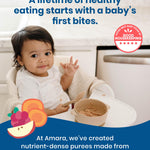Amara Organic Baby Food - Stage 2 - Oats & Berries - Baby Cereal to Mix With Breastmilk & Water - Shelf Stable Baby Food Pouches Made from Organic Fruit and Veggies - 5 Pouches, 3.5oz Per Serving