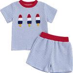 VISGOGO Baby Boy Girls Toddler Summer Outfit Striped T-shirt Toddler Boy Summer Clothes 6 12 18 Months 2 3 4 5 T Short Set