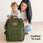 KeaBabies Baby Diaper Bag Backpack - Large Baby Bag for Boys, Girls, Waterproof Multi Function Travel Diaper Backpack with Changing Pad, Durable Travel Essentials for Moms and Dads (Coffee Brown)