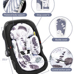 TinlyFinly Infant Car Seat Insert, Head and Body Support, Reversible Newborn Insert Compatible with Baby Carseat, Stroller, Mamaroo Swing, Rocker, Bouncer. Baby Car Seat Cushion - Blue Leaf