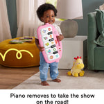 Fisher-Price Baby Musical Toy Set Glow and Grow Kick & Play Piano Gym Pink Playmat with 2 Rattle Maracas for Newborns Ages 0+ Months