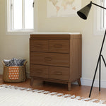 Babyletto Scoot 3-Drawer Changer Dresser with Removable Changing Tray in Natural Walnut, Greenguard Gold Certified