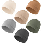 Konssy 6 Pack Baby Beanie Hats for Unisex, Toddler Beanies Baby Girl Boy Hat Warm Cap for Baby, Infant, Toddler 0-6 Months