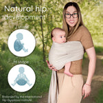 Ring Sling Baby Carrier - USA Lab Tested, 100% Natural Cotton Muslin, Breathable & Ergonomic Ring Sling Beige