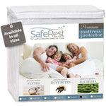 SafeRest 100% Waterproof King Size Mattress Protector - Fitted with Stretchable Pockets - Machine Washable Cotton Mattress Cover for Bed