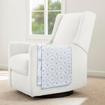 Delta Children 100% Organic Jersey Cotton Baby Receiving Blankets for Girls and Boys – 30x40 Inches - GOTS Certified (Pack of 2), Blue Botanicals