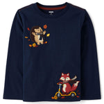 Gymboree,Boys,and Toddler Embroidered Graphic Long Sleeve T-Shirts,Tidal Critters,7