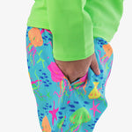 RUGGEDBUTTS Boys UPF50+ Stretch Neon Swim Trunks - Neon Jelly Time, 3-6m