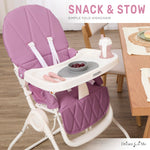 Dream On Me Snack and Stow Highchair | Adjustable Feeding Chair with Removable Tray, Lightweight, Foldable Design, Easy to Clean, Perfect for Toddlers & Infants