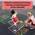 Skillmatics Sidewalk Chalk Activity Kit - Creative Outdoor Fun with 18 Washable Chalk Sticks, 15 Activities & Games for Kids, Gifts for Boys & Girls Ages 3, 4, 5, 6, 7, 8, 9, 10