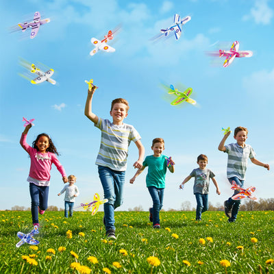 Diteryy 60 Pack Paper Airplanes for Kids Foam Plane Glider Planes Toys Bulk,Assorted ColorsEasy Throwing Paper Airplanes for Party Favors Birthday Classroom Valentines Easter Carnival Prizes Presents