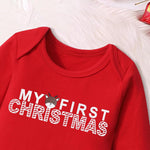 Von kilizo Baby Girl Christmas Outfit Baby Girl Long Sleeve Rompers Striped Pant Sets My First Christmas Baby Girl Outfit