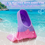 Kids Swim Fins,Short Youth Swim Flippers for Kids Swimming Training Fins for Lap Swimming Pool Snorkeling for Children Girls Boys Beginner