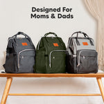 KeaBabies Baby Diaper Bag Backpack - Large Baby Bag for Boys, Girls, Waterproof Multi Function Travel Diaper Backpack with Changing Pad, Durable Travel Essentials for Moms and Dads (Dark Olive)