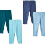 Hanes Baby Leggings, Ultimate Flexy Knit Pants Boys & Girls, 3-Pack, Violet/Green/Aqua/Light Blue, 12-18 Months